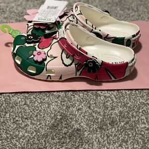 Marimekko Crocs Floral Clog Sandals in Pink, Green & White no longer made.